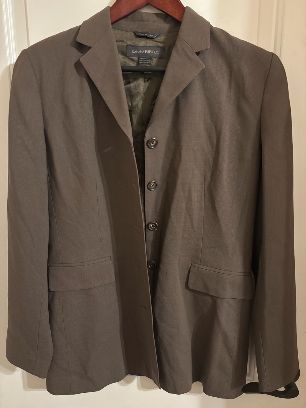 Banana Republic -Made in Italy womens Taupe/Brown Tailored Blazer. 100%Wool